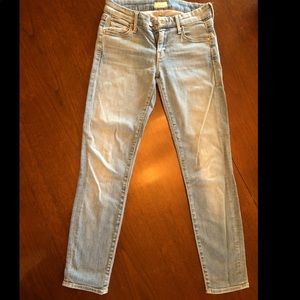 Mother “the crop looker” light wash denim jeans